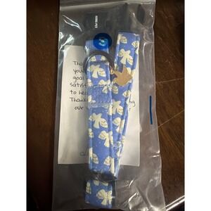 Aring Pet White Pigeon Bird Print Blue Dog Collar Small Gold Bird Charm NEW